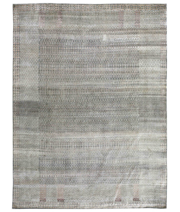 Transitional Silk Grey Hand knotted Rug