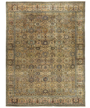 Transitional Wool Beige Handknotted Rug