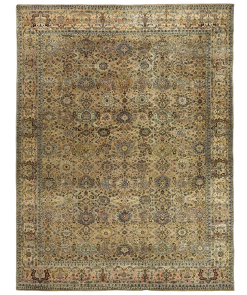 Transitional Wool Beige Handknotted Rug