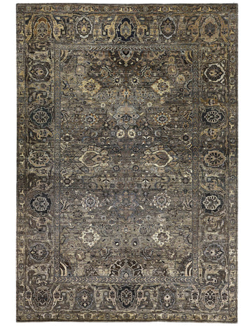Traditional Wool Grey Handknotted Rug