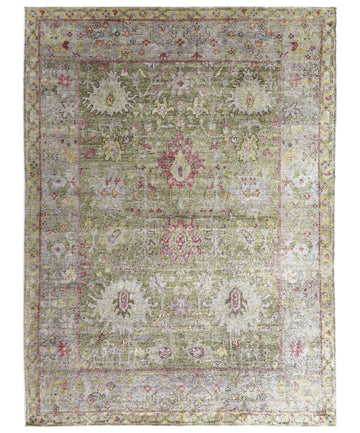 Transitional Silk Green Handknotted Rug