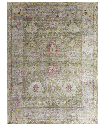 Transitional Silk Green Handknotted Rug