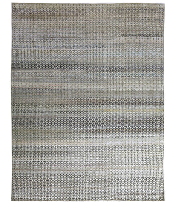Transitional Silk Grey Hand knotted Rug