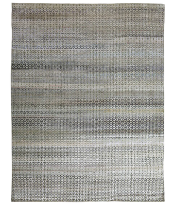 Transitional Silk Grey Hand knotted Rug