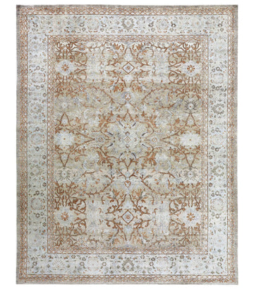 Transitional Silk Cream Handknotted Rug