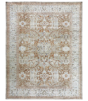 Transitional Silk Cream Handknotted Rug