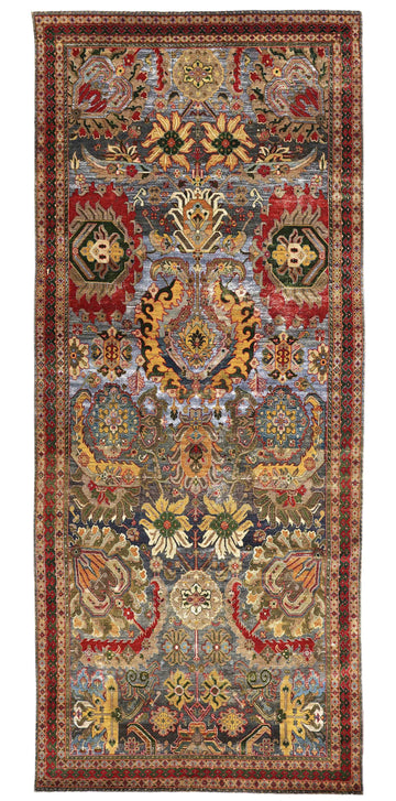 Transitional Wool Orange Handknotted Rug