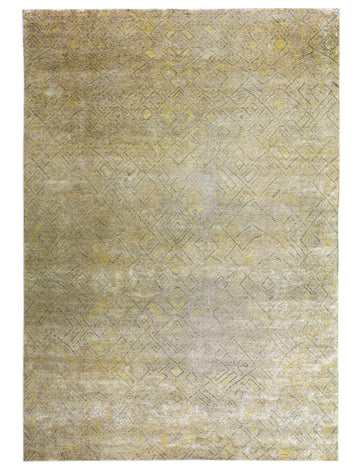 Transitional Silk Beige Hand knotted Rug