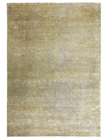 Transitional Silk Beige Hand knotted Rug