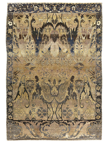 Transitional Wool Beige Handknotted Rug