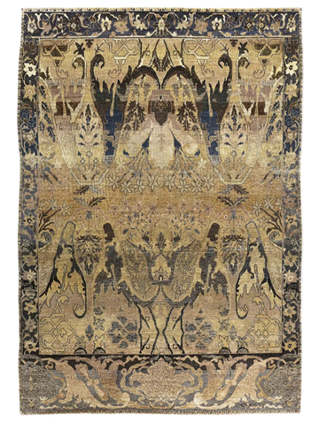 Transitional Wool Beige Handknotted Rug