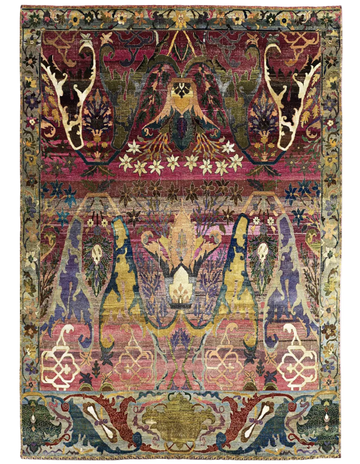 Transitional Wool Pink Hand knotted Rug