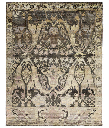 Traditional Wool Grey Handknotted Rug