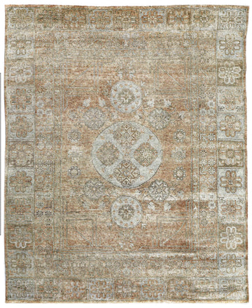 Transitional Silk Cream Hand knotted Rug