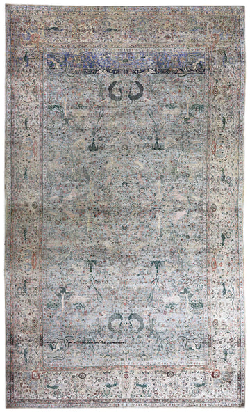 Transitional Silk Grey Hand knotted Rug