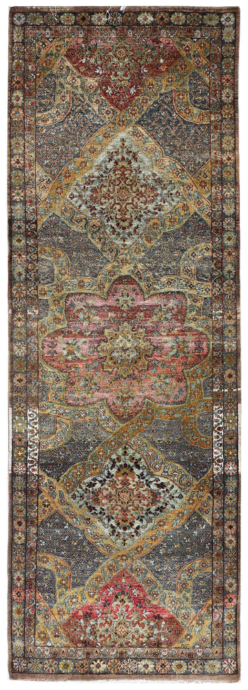 Transitional Silk & Wool Purple Handknotted Rug