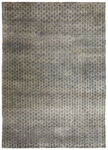 Transitional Silk & Wool Grey Handknotted Rug