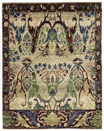 Traditional Wool Beige Handknotted Rug