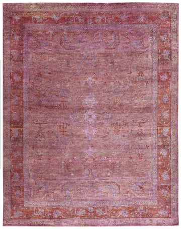 Transitional Silk Pink Handknotted Rug