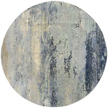 Modern Wool & Silk Grey Handknotted Rug