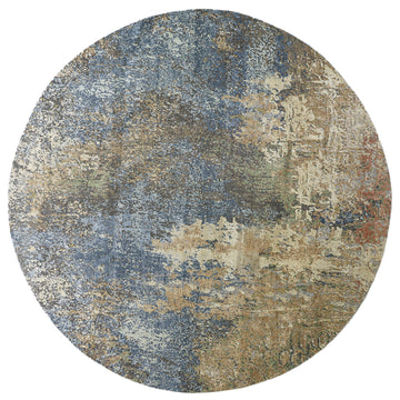 Modern Wool & Silk Grey Handknotted Rug
