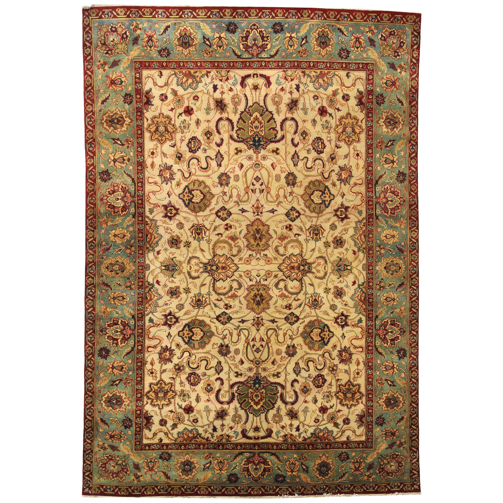 Traditional Wool Cream Handknotted Rug