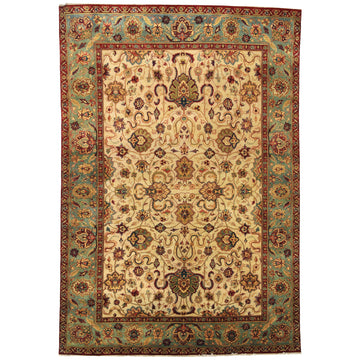 Traditional Wool Cream Handknotted Rug