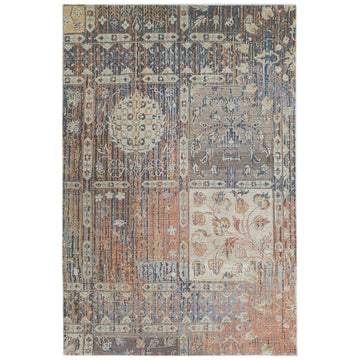 Modern Wool & Silk GreyHandknotted Rug