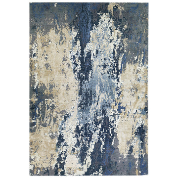 Modern Wool & Silk GreyHandknotted Rug