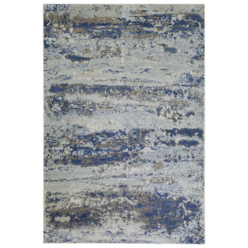 Modern Wool & Silk Grey Handknotted Rug