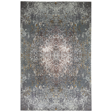 Modern Wool & Silk Grey Handknotted Rug