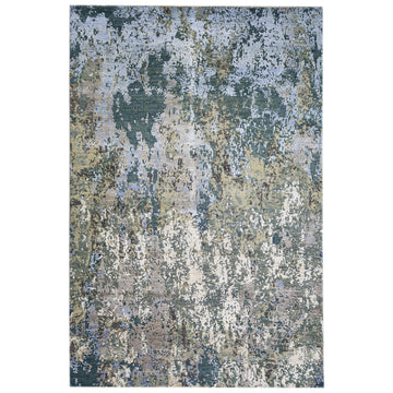 Modern Wool & Silk Grey Handknotted Rug