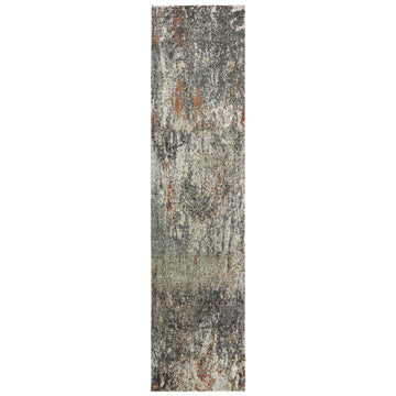 Modern Wool & Silk Grey Handknotted Rug