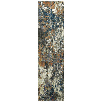 Modern Wool & Silk Grey Handknotted Rug