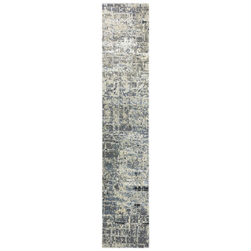 Modern Wool & Silk Grey Handknotted Rug