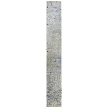 Modern Wool & Silk Grey Handknotted Rug
