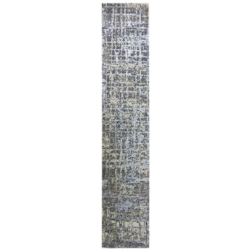 Modern Wool & Silk Grey Handknotted Rug