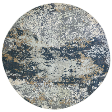Modern Wool & Silk Grey Handknotted Rug