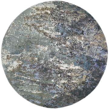 Modern Wool & Silk Grey Handknotted Rug