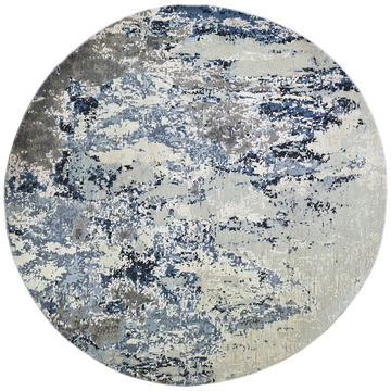 Modern Wool & Silk Grey Handknotted Rug