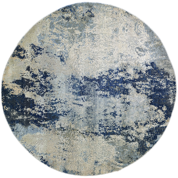 Modern Wool & Silk Grey Handknotted Rug