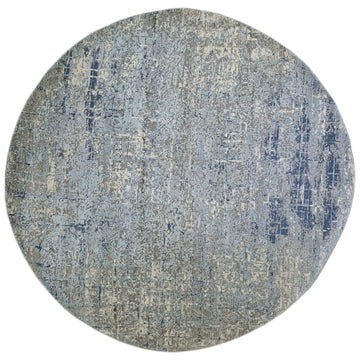 Modern Wool & Silk Grey Handknotted Rug
