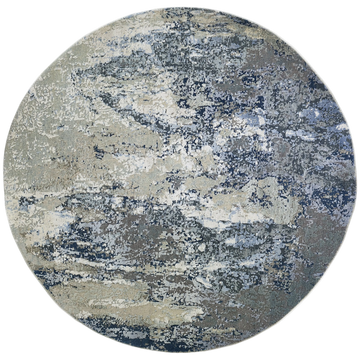 Modern Wool & Silk Grey Handknotted Rug
