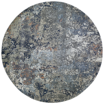 Modern Wool & Silk Grey Handknotted Rug
