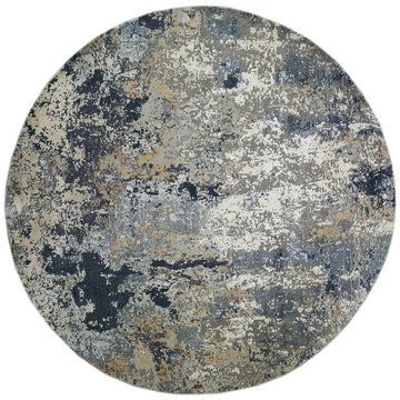 Modern Wool & Silk Grey Handknotted Rug