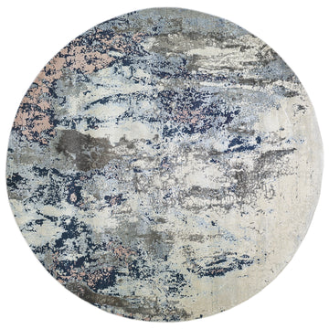 Modern Wool & Silk Grey Handknotted Rug