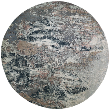 Modern Wool & Silk Grey Handknotted Rug