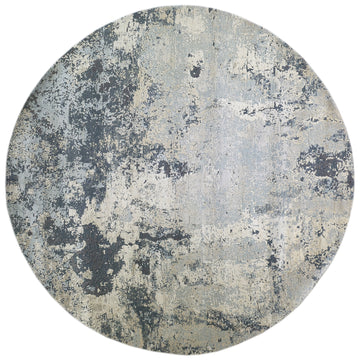 Modern Wool & Silk Grey Handknotted Rug