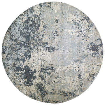 Modern Wool & Silk Grey Handknotted Rug