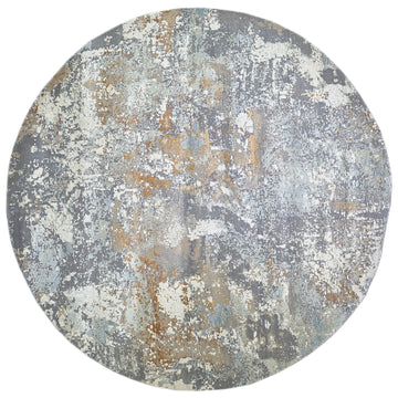 Modern Wool & Silk Grey Handknotted Rug